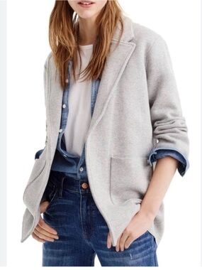 J. Crew Sophie Light Gray Open-Front Women's Blazer